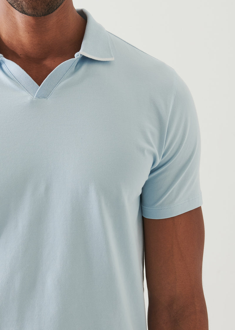 Pima Cotton Stretch Tipped Open Polo