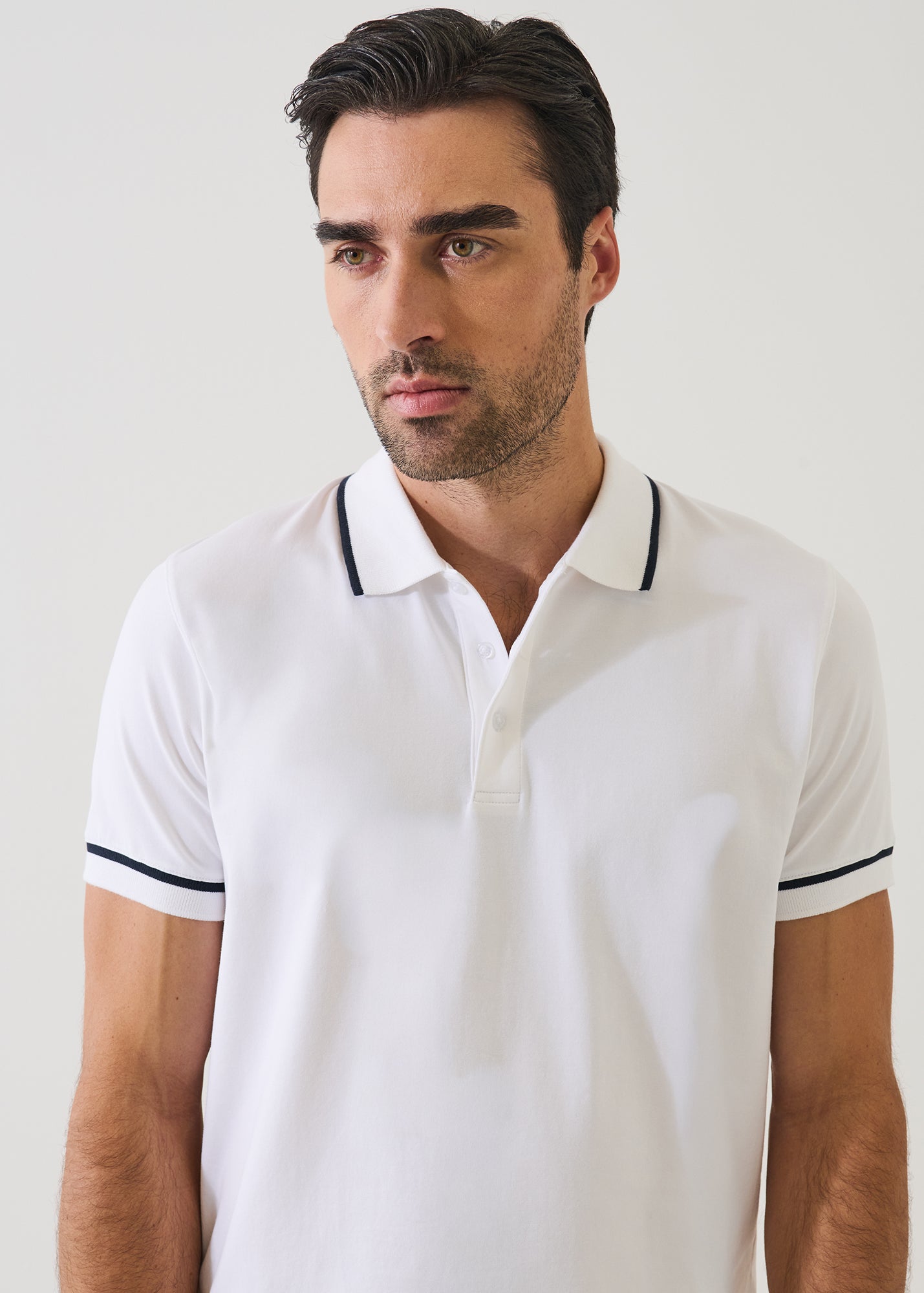 Pima Cotton Stretch Tipped Polo - PATRICK ASSARAF