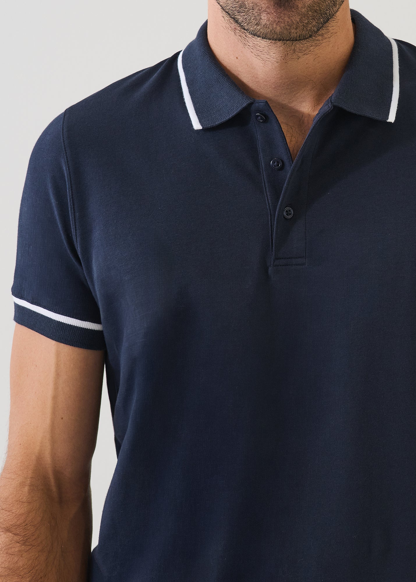 Pima Cotton Stretch Tipped Polo - PATRICK ASSARAF