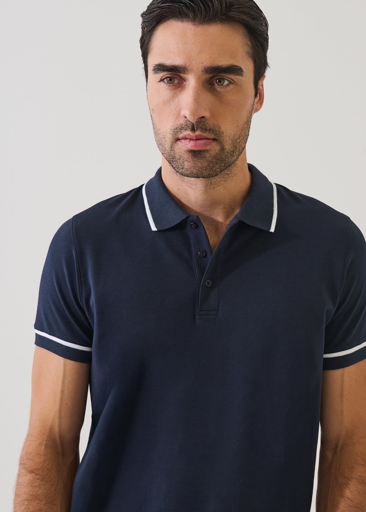 Pima Cotton Stretch Tipped Polo - PATRICK ASSARAF