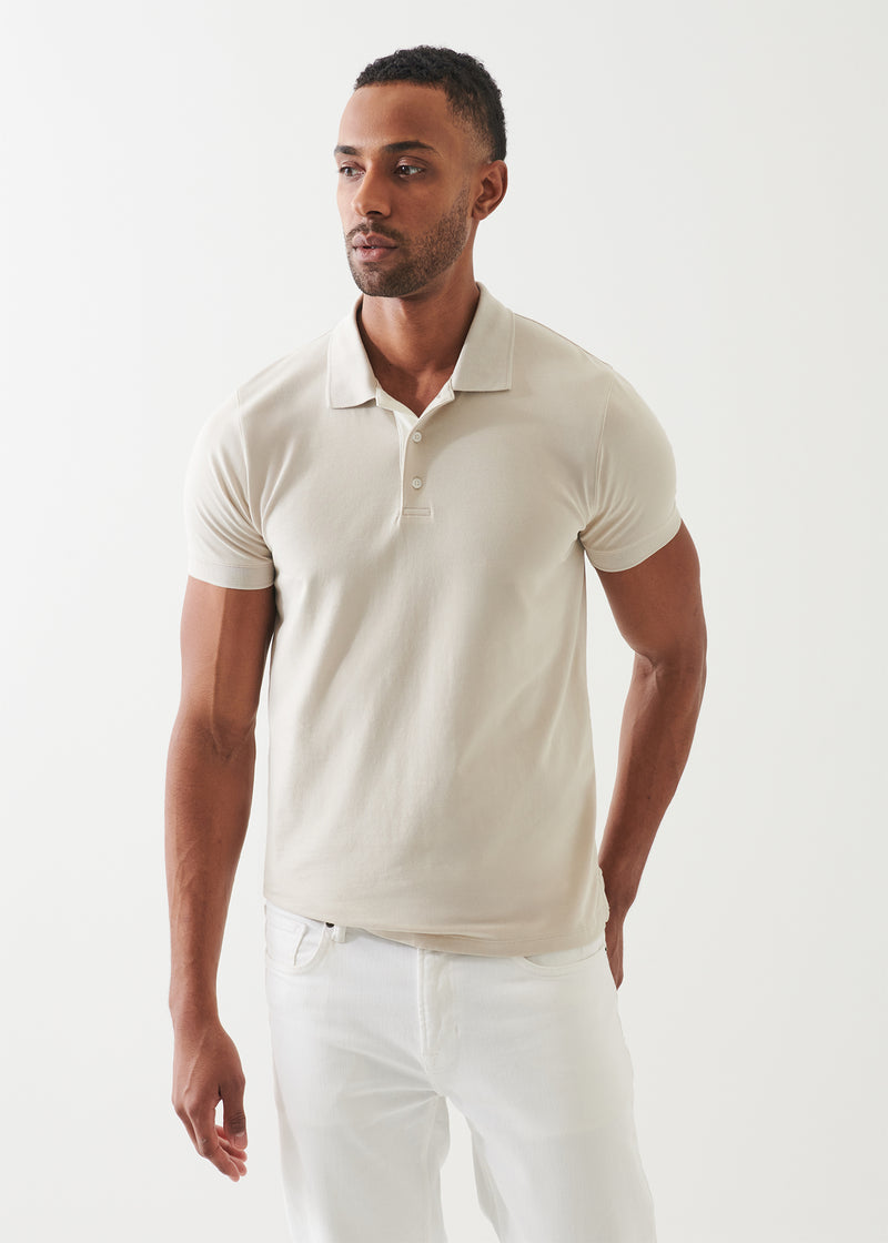 Pima Cotton Stretch Contrast Placket Polo