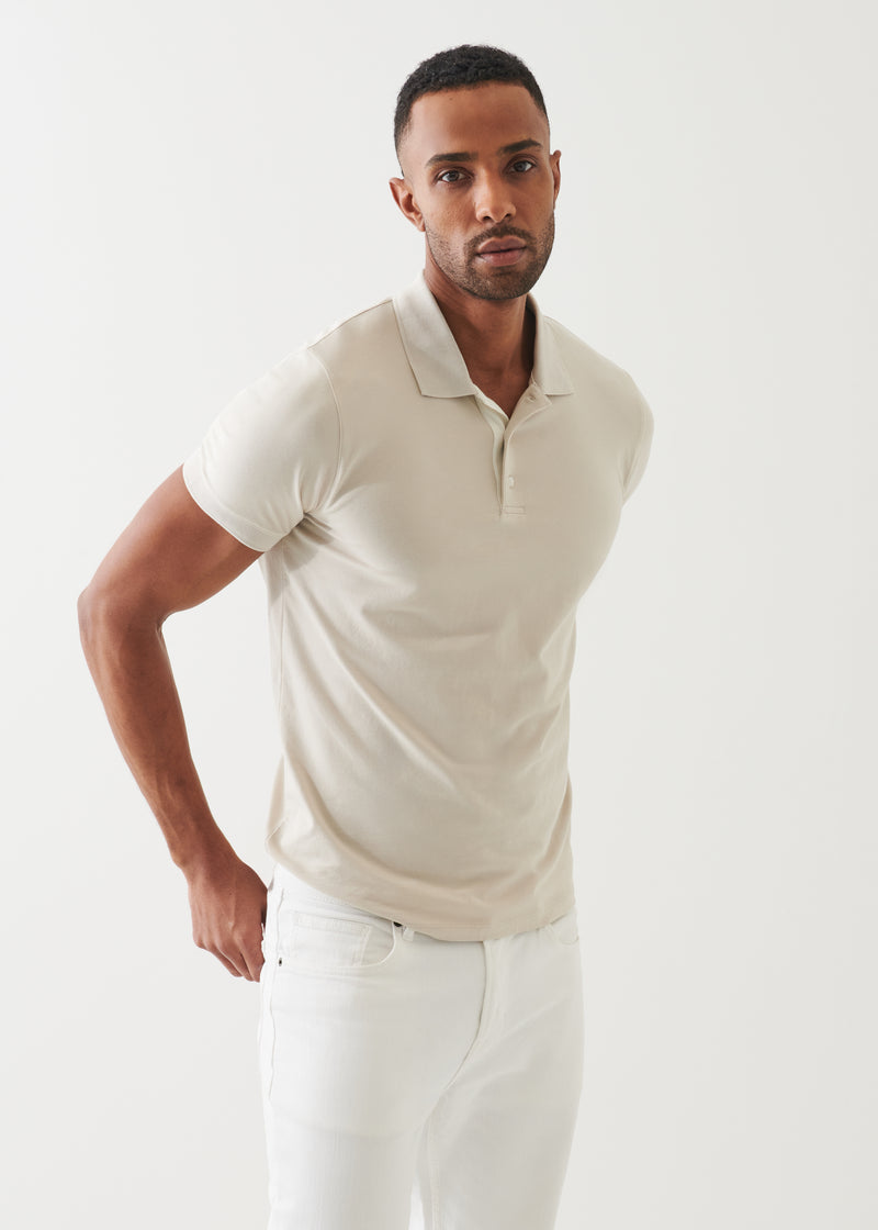 Pima Cotton Stretch Contrast Placket Polo