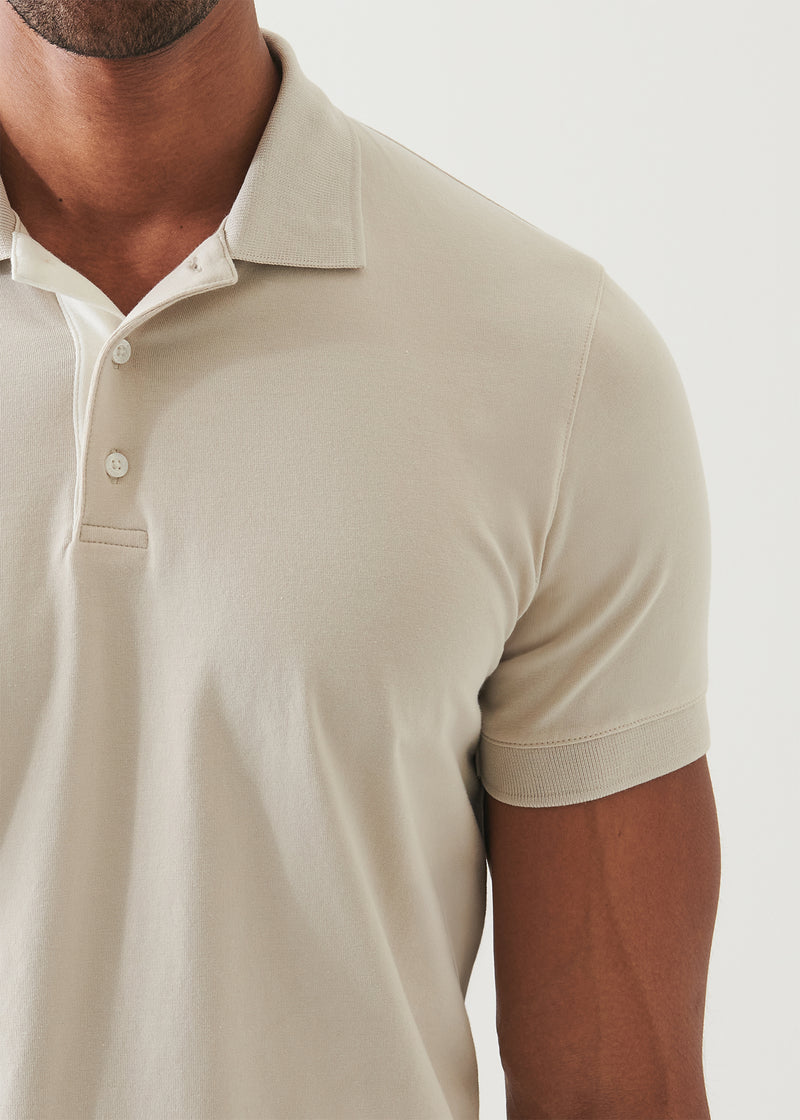 Pima Cotton Stretch Contrast Placket Polo