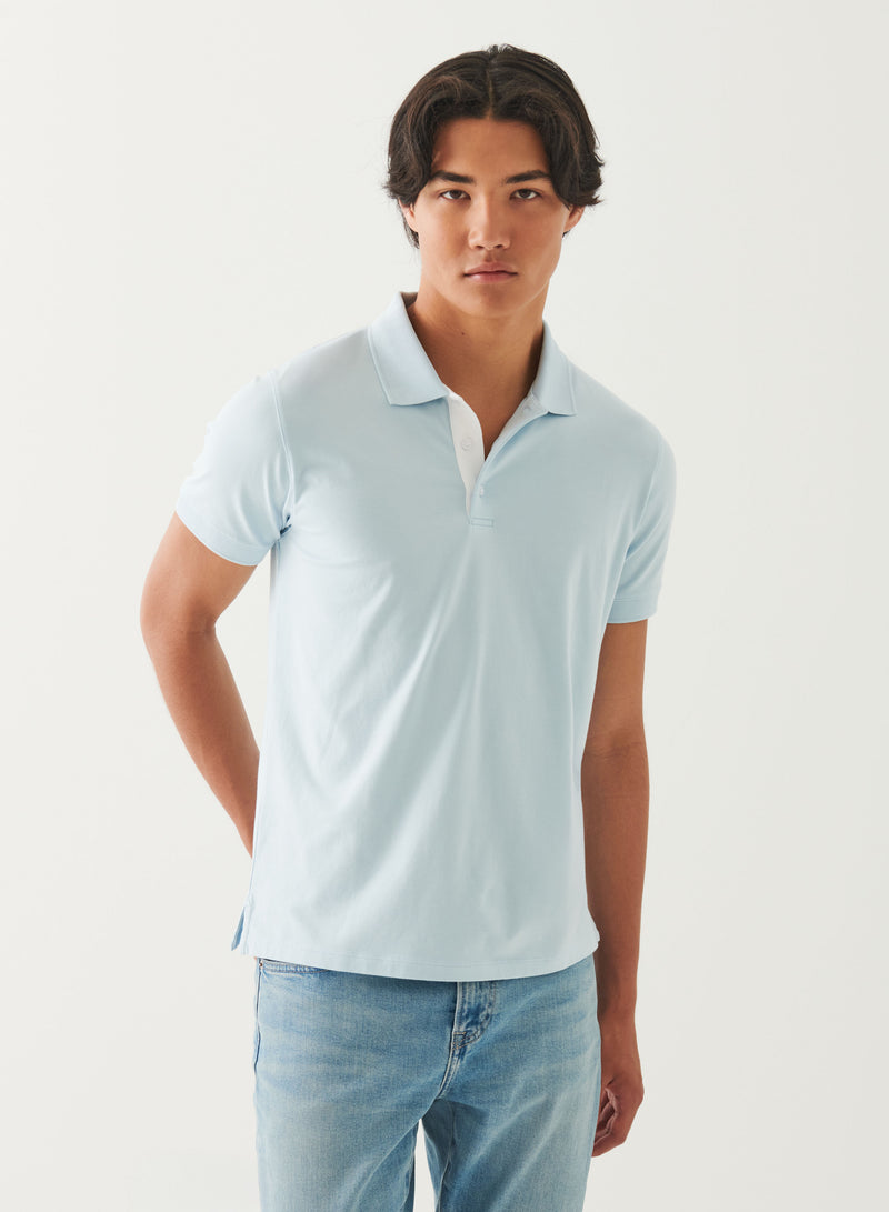 Pima Cotton Stretch Contrast Placket Polo