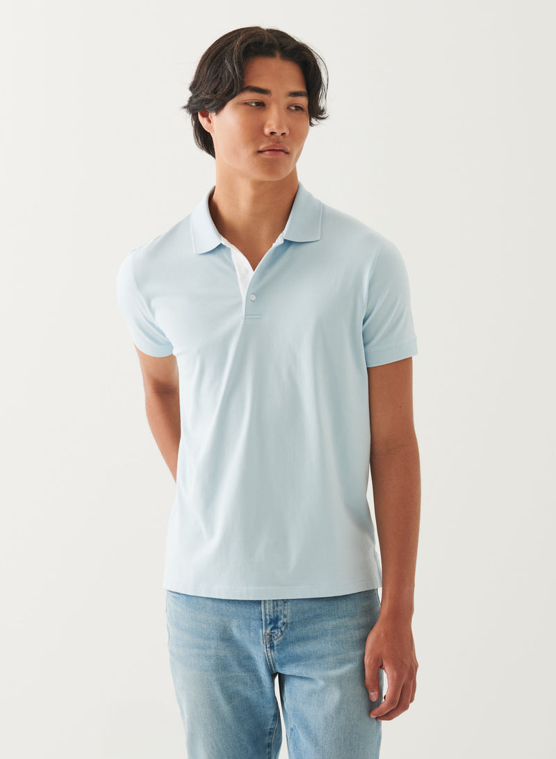 Pima Cotton Stretch Contrast Placket Polo