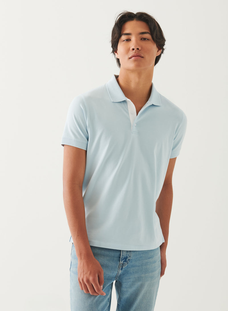 Pima Cotton Stretch Contrast Placket Polo