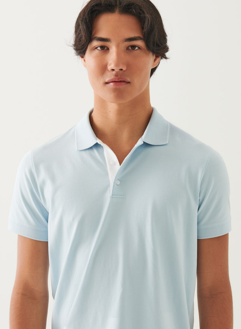 Pima Cotton Stretch Contrast Placket Polo