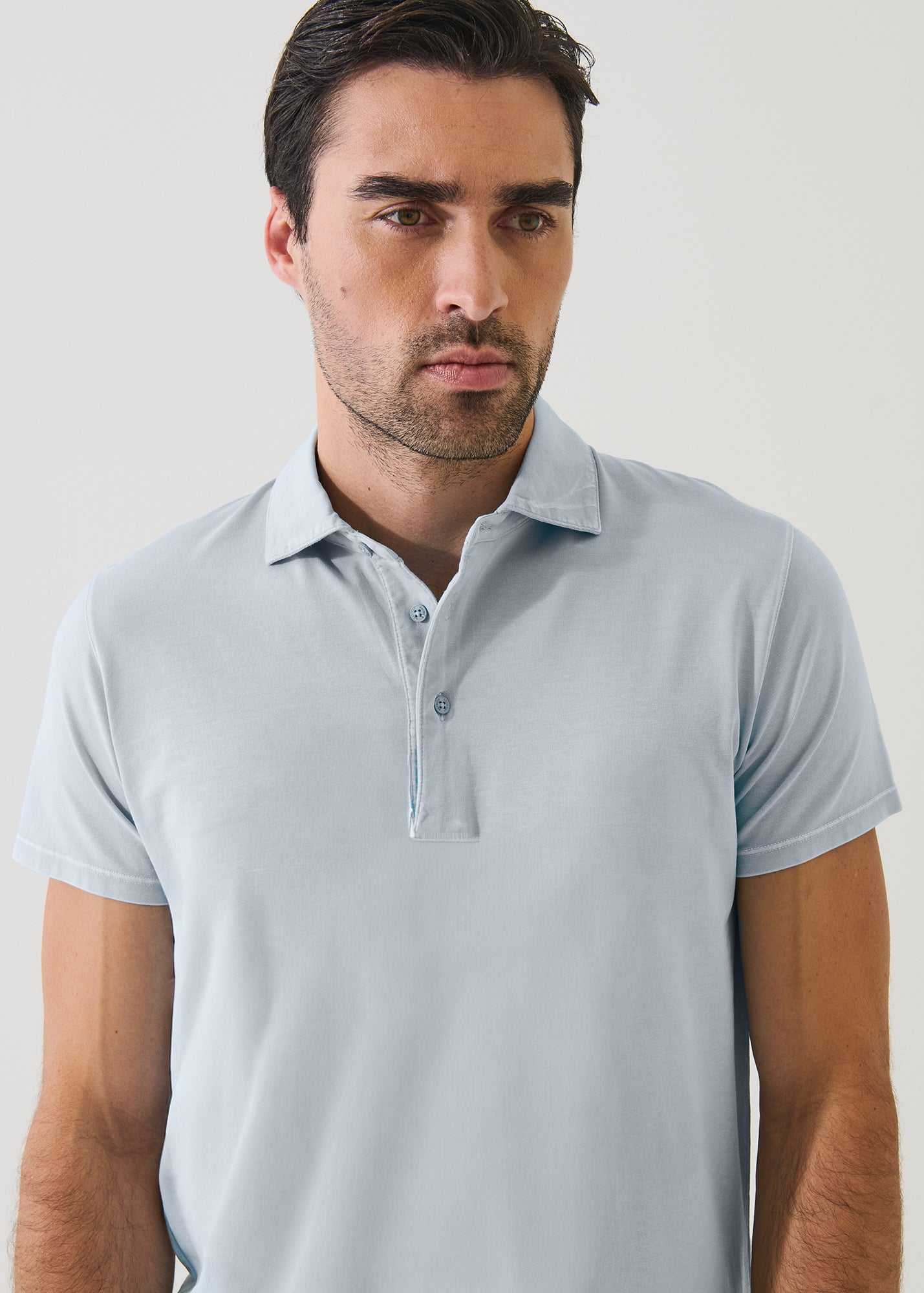 Pima Cotton Stretch Vintage Wash Short Sleeve Polo - PATRICK ASSARAF