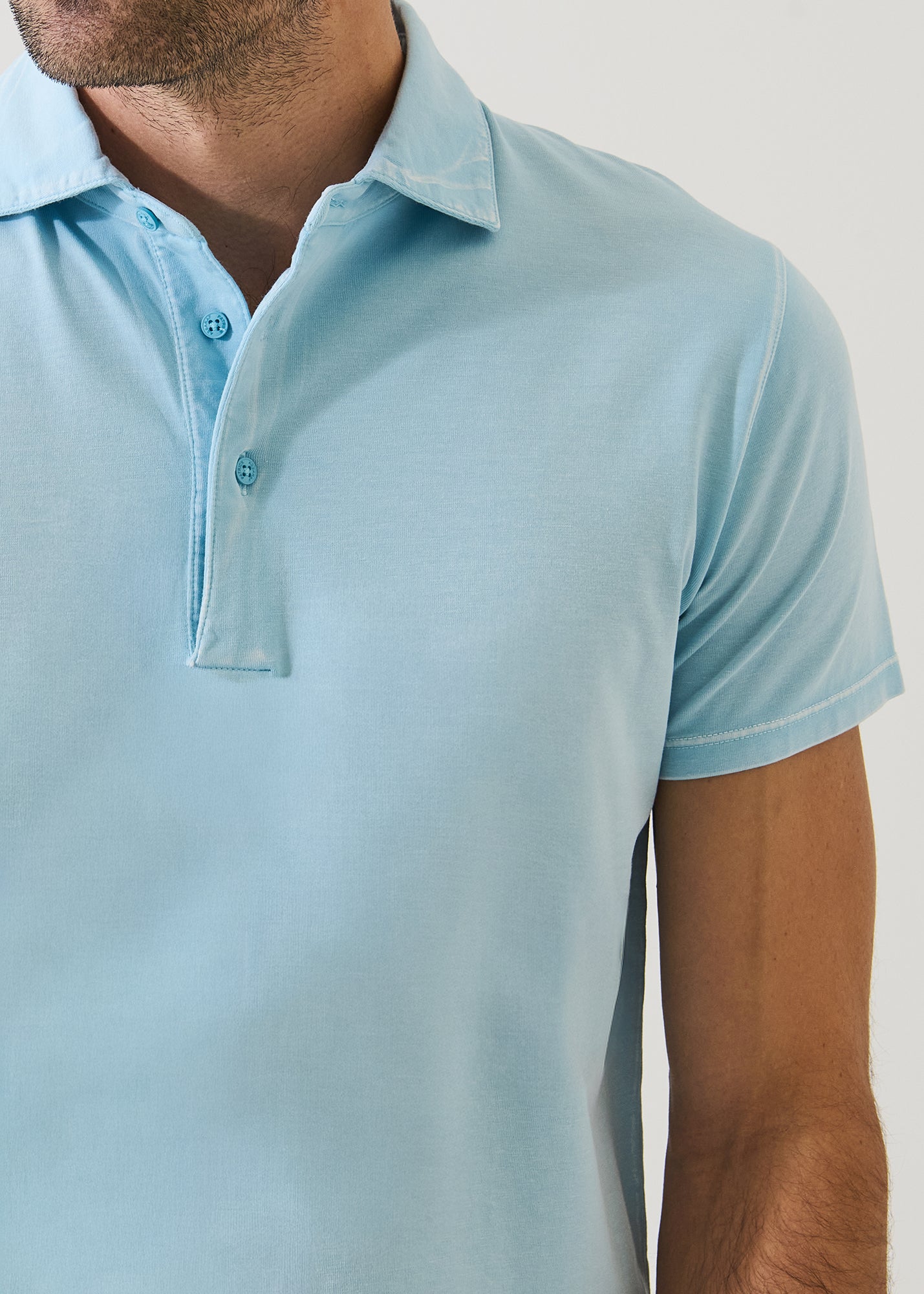 Pima Cotton Stretch Vintage Wash Short Sleeve Polo - PATRICK ASSARAF