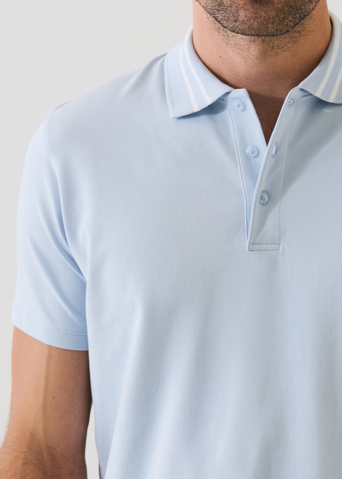 Pima Cotton Stretch Tipped Polo - PATRICK ASSARAF