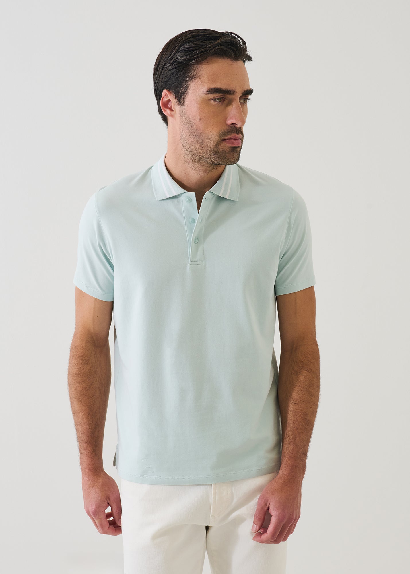 Pima Cotton Stretch Tipped Polo - PATRICK ASSARAF