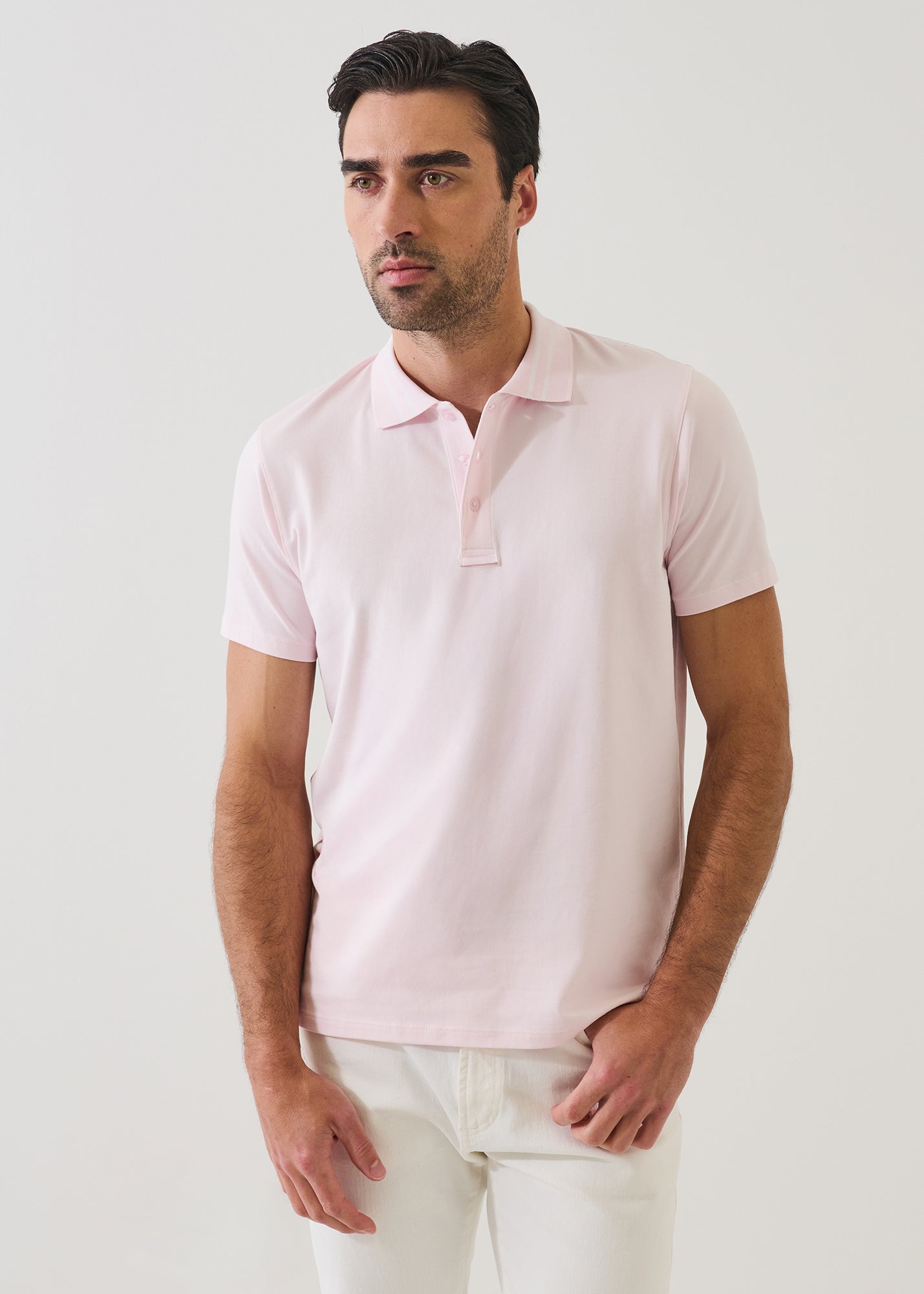 Pima Cotton Stretch Tipped Polo - PATRICK ASSARAF