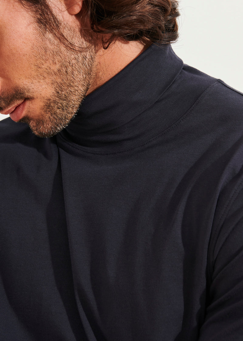 Pima Cotton Stretch Turtleneck