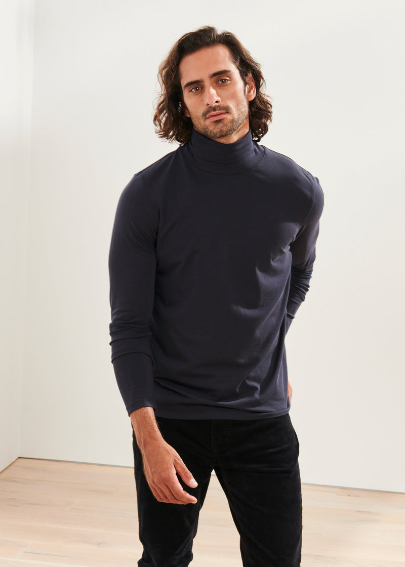 Pima Cotton Stretch Turtleneck