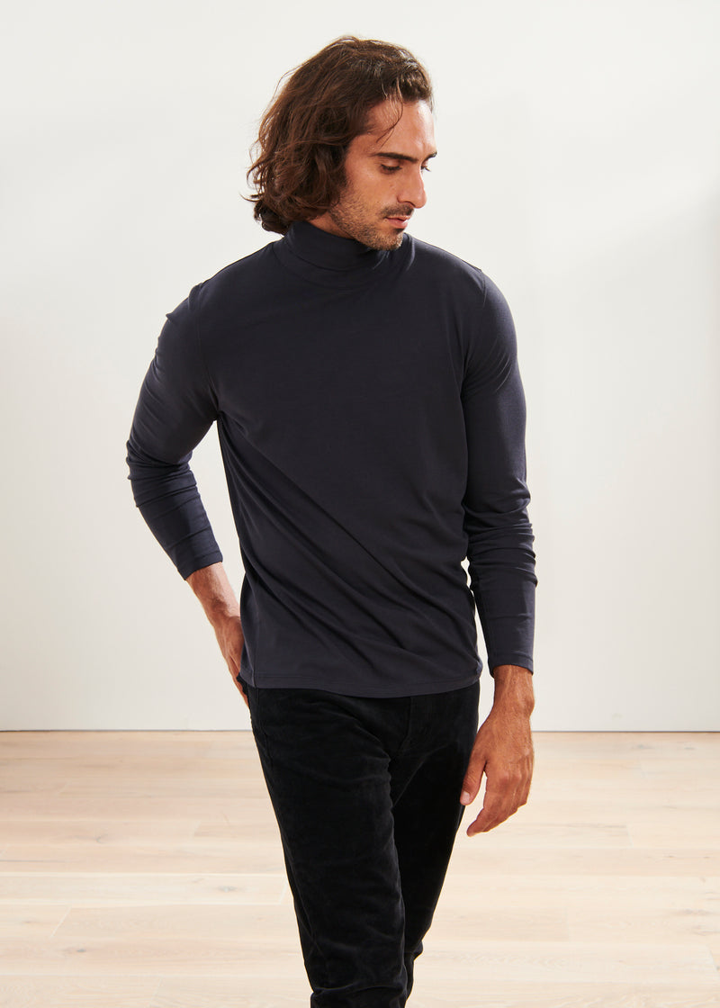 Pima Cotton Stretch Turtleneck