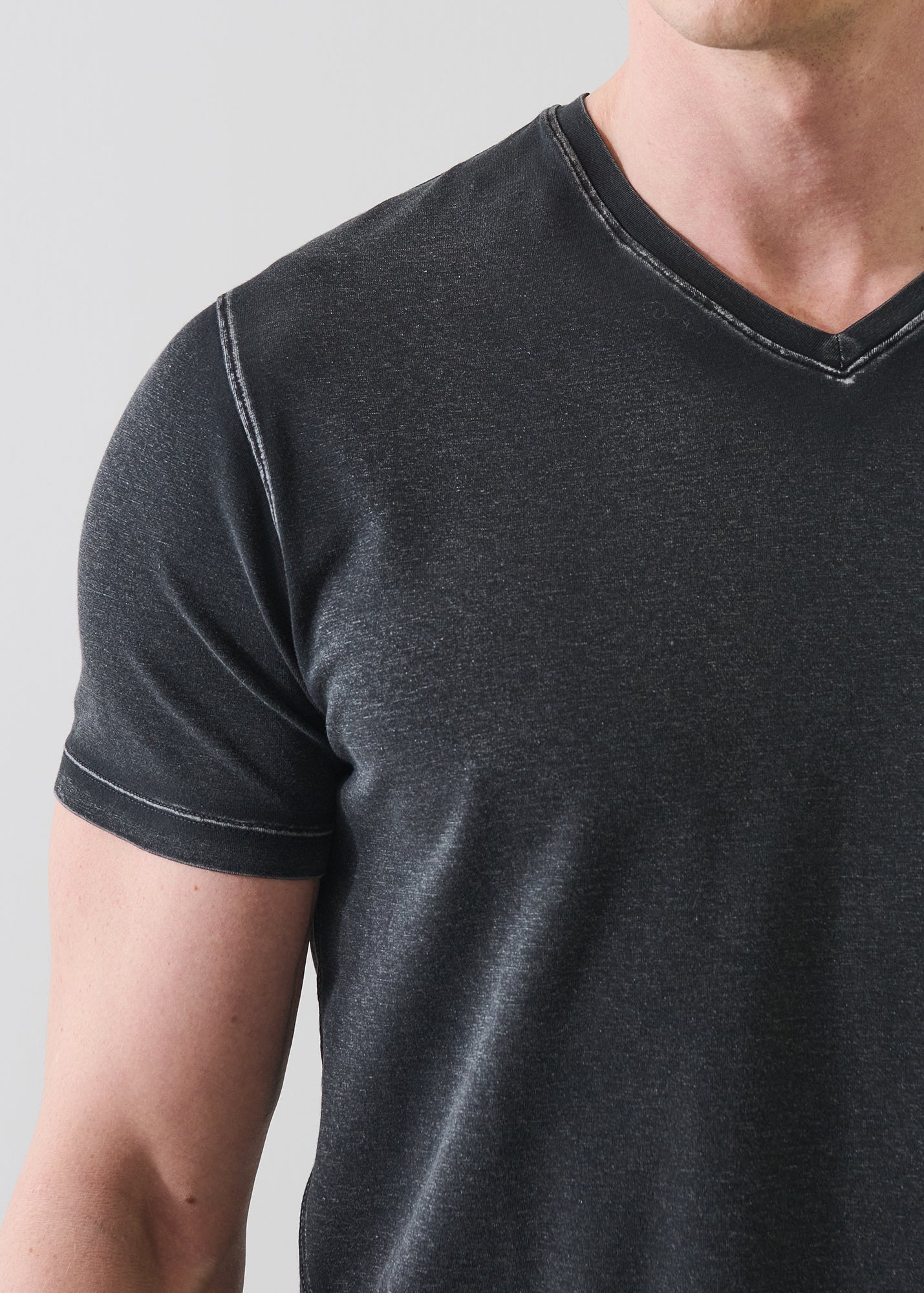 Pima Cotton Stretch Vintage Wash V-Neck T-Shirt - PATRICK ASSARAF