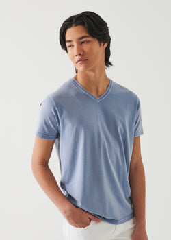 Pima Cotton Stretch Vintage Wash V-Neck T-Shirt