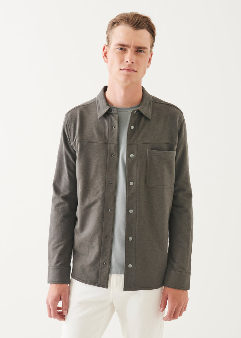 Pima Cotton Stretch Overdye Snap Front Shirt