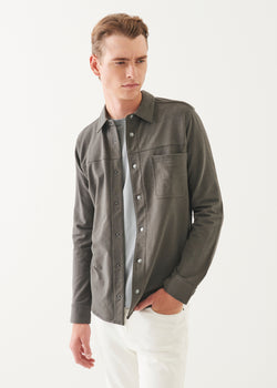 PIMA COTTON STRETCH OVERDYE SNAP FRONT SHIRT