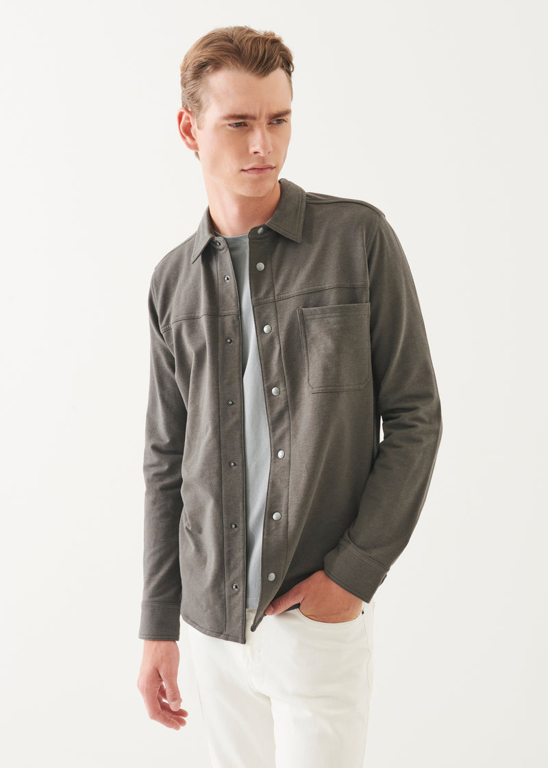 Pima Cotton Stretch Overdye Snap Front Shirt