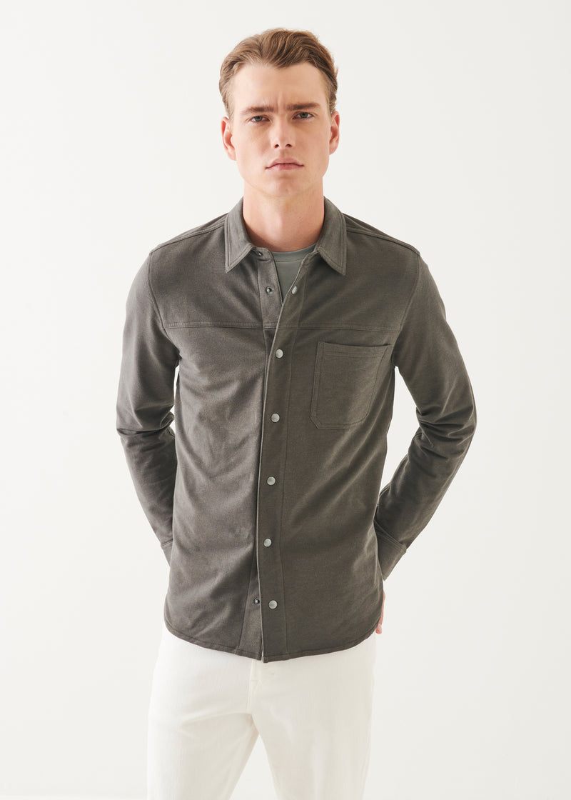 Pima Cotton Stretch Overdye Snap Front Shirt