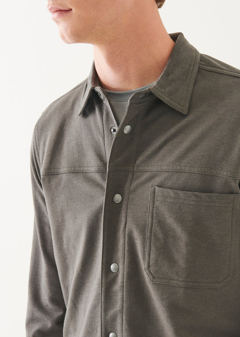 Pima Cotton Stretch Overdye Snap Front Shirt