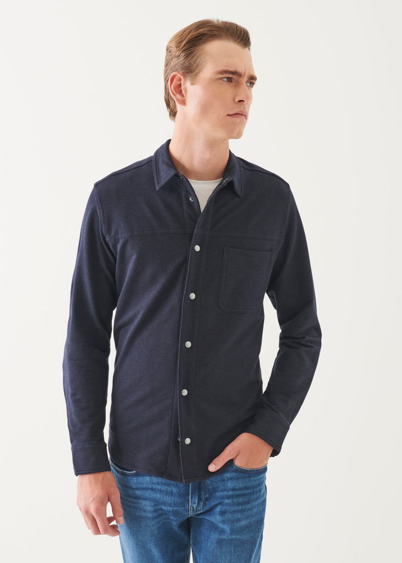 Pima Cotton Stretch Overdye Snap Front Shirt