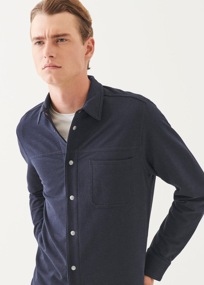 Pima Cotton Stretch Overdye Snap Front Shirt