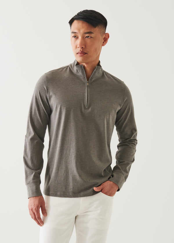 PIMA COTTON STRETCH OVERDYE QUARTER ZIP | PATRICK ASSARAF.