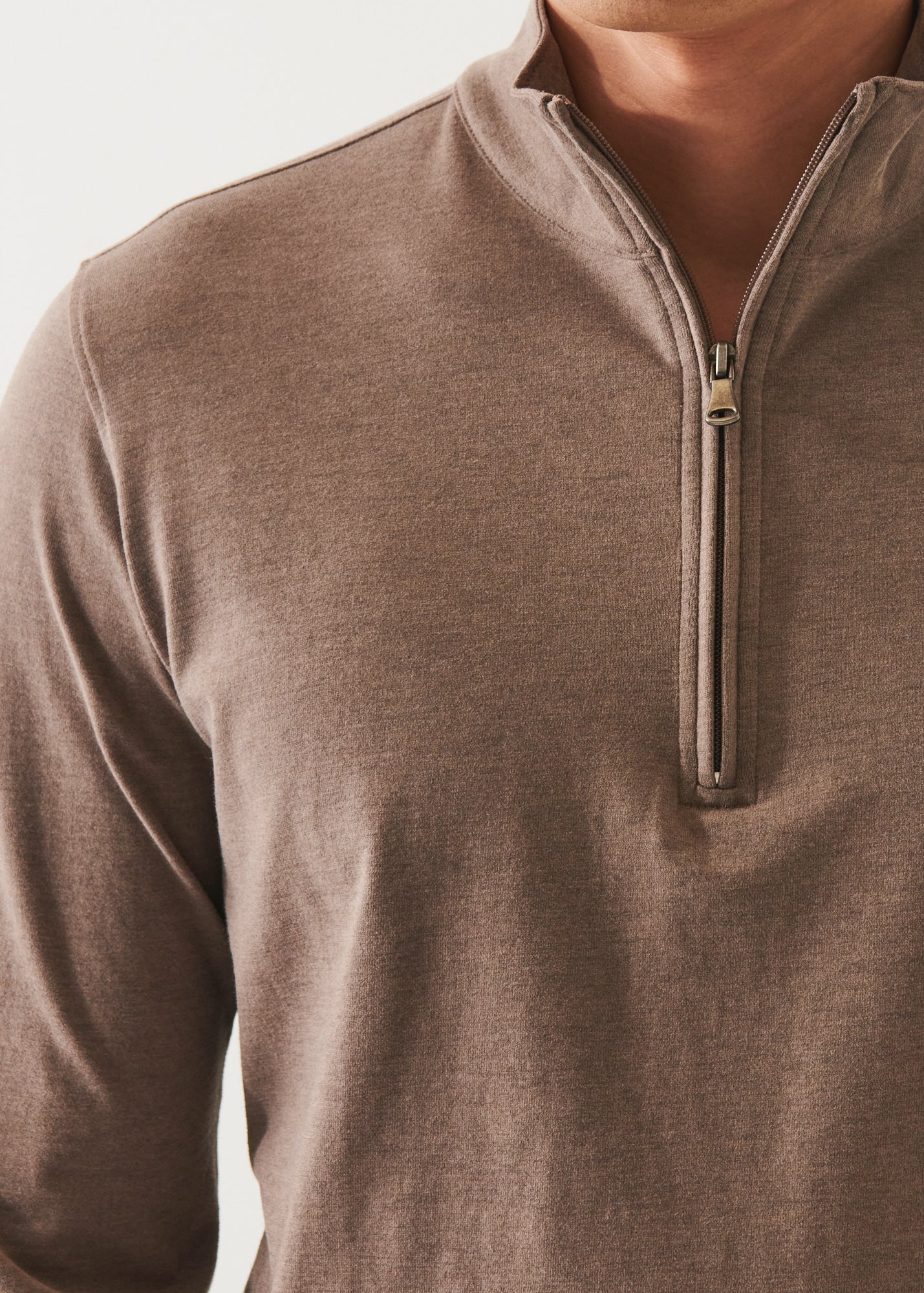 PIMA COTTON STRETCH OVERDYE QUARTER ZIP | PATRICK ASSARAF.