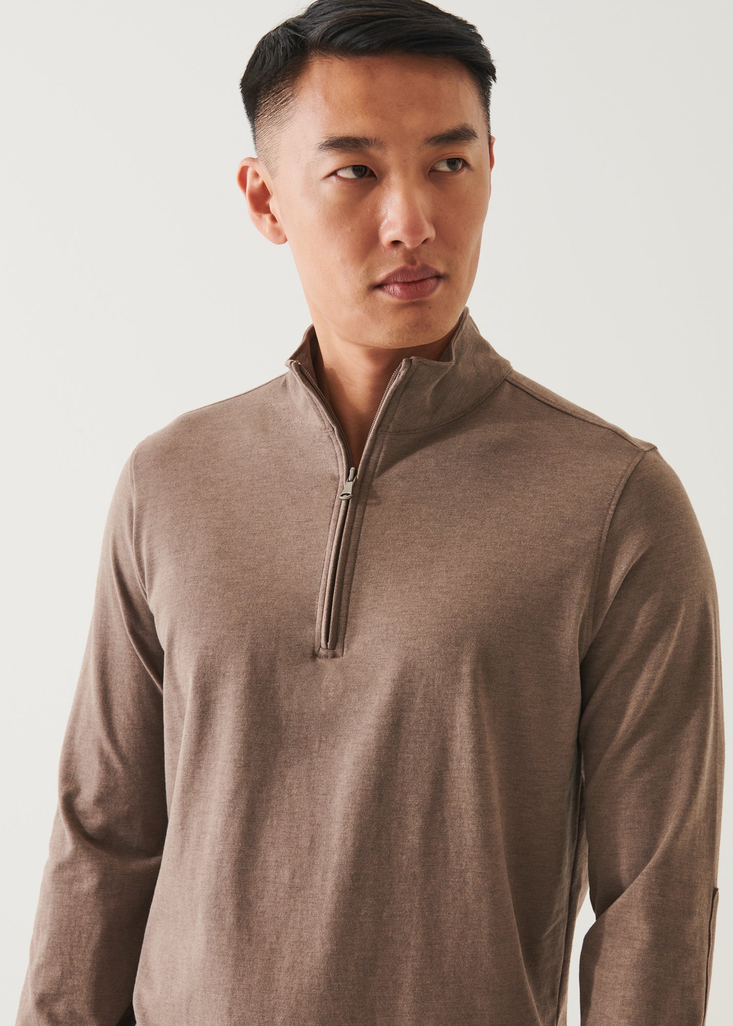 PIMA COTTON STRETCH OVERDYE QUARTER ZIP | PATRICK ASSARAF.