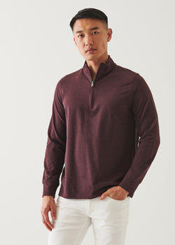 PIMA COTTON STRETCH OVERDYE QUARTER ZIP | PATRICK ASSARAF.