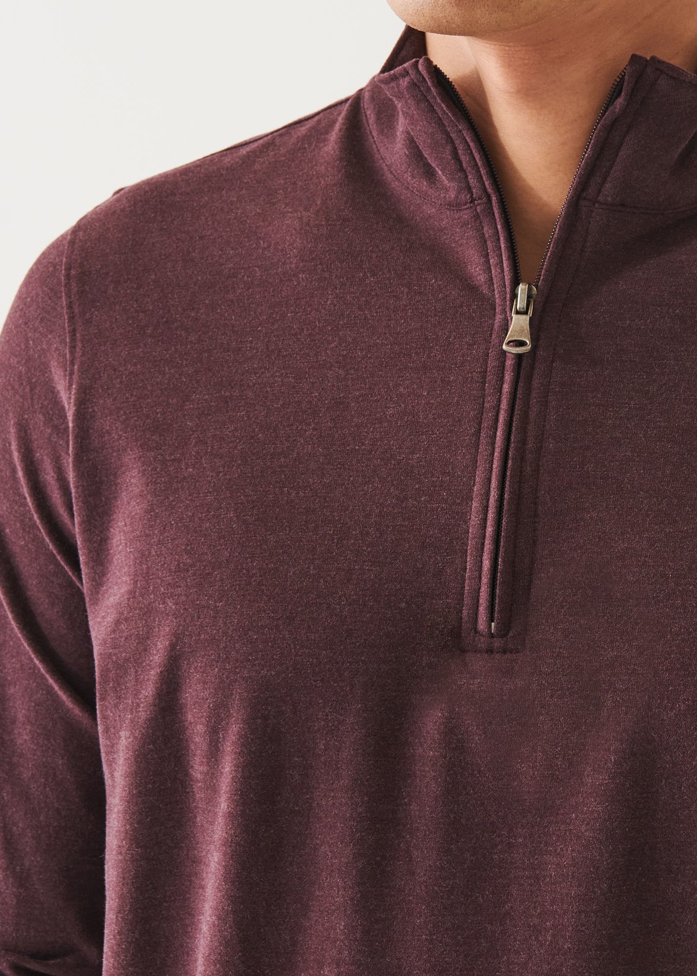 PIMA COTTON STRETCH OVERDYE QUARTER ZIP | PATRICK ASSARAF.