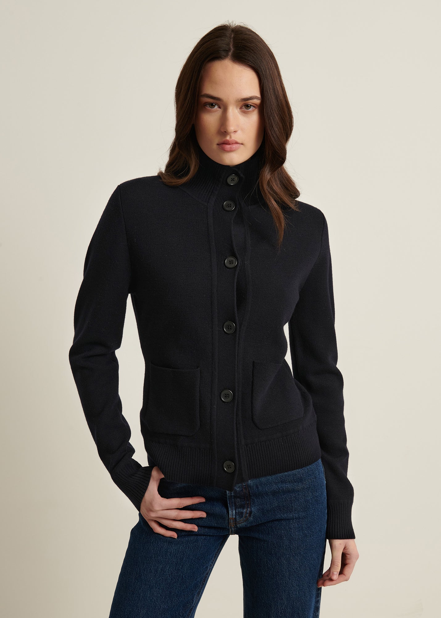Merino Button Front Milano Jacket