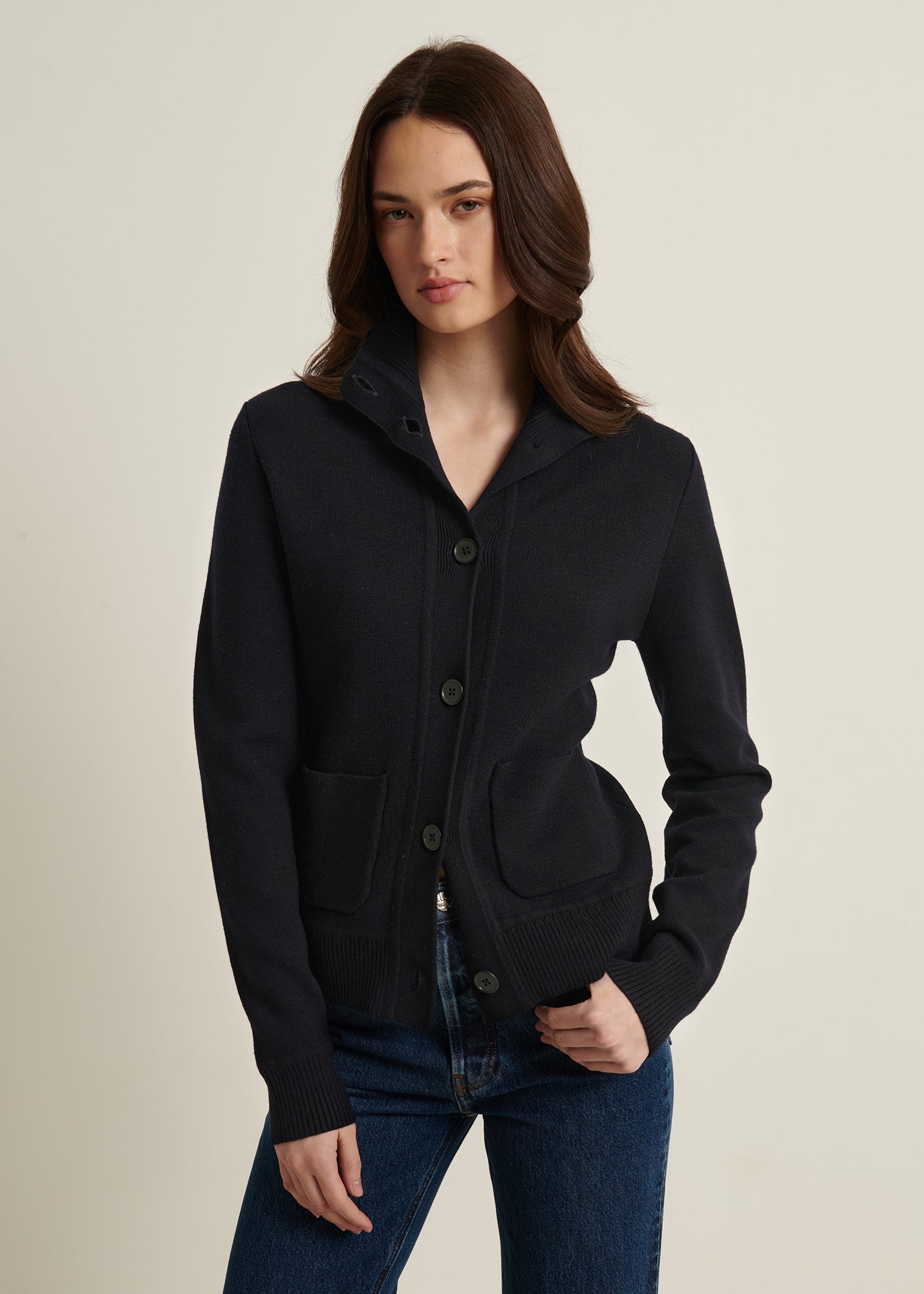 Merino Button Front Milano Jacket