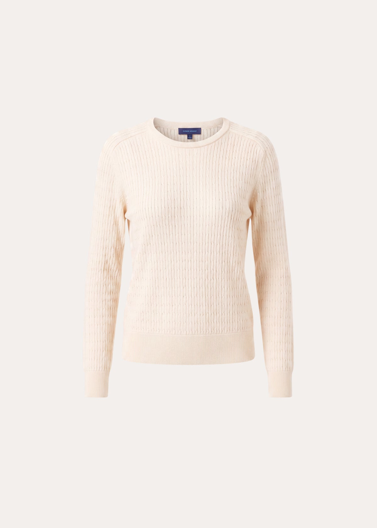 Extra-Fine Merino Saddle Shoulder Cable Crewneck - PATRICK ASSARAF