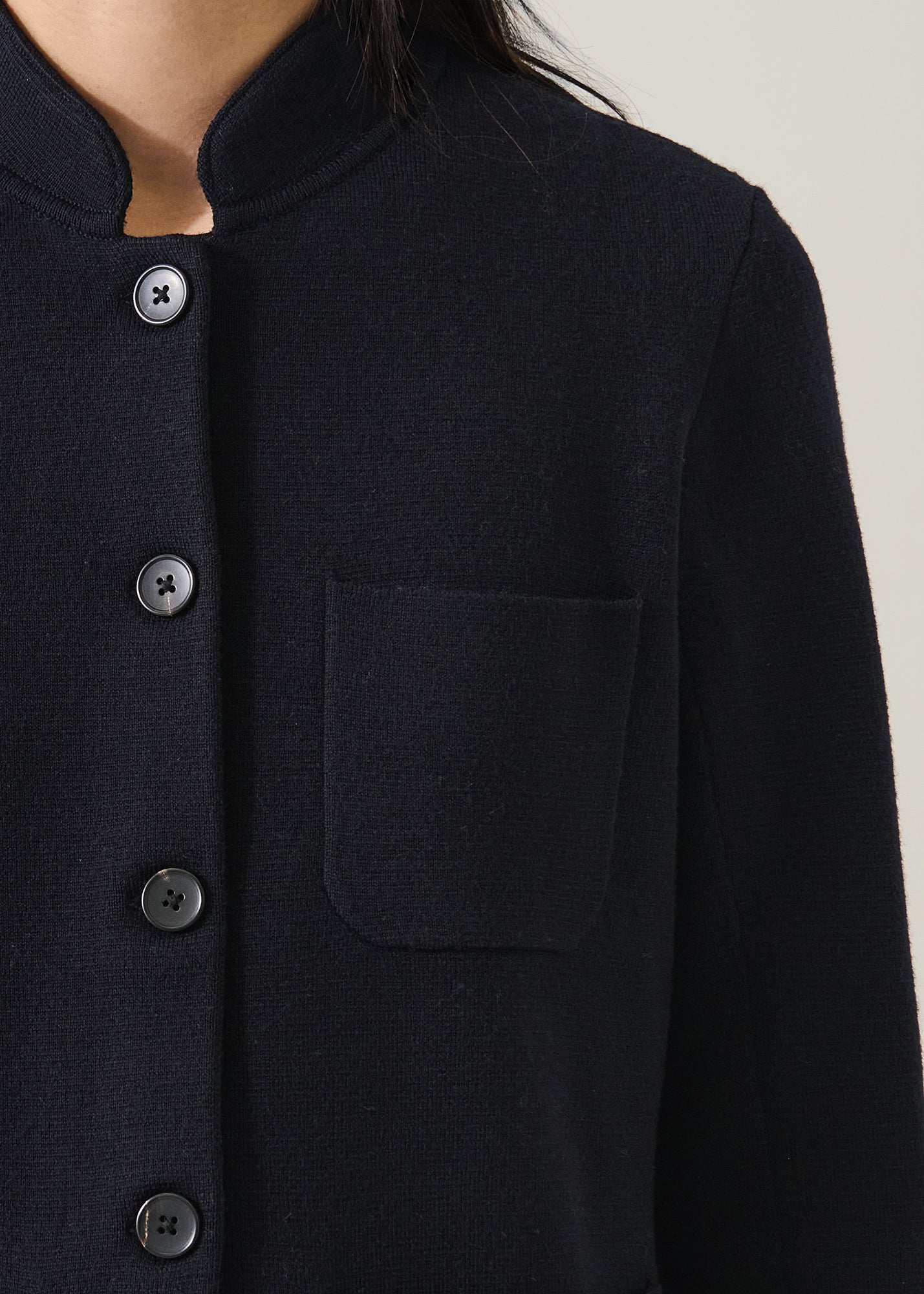 Merino Milano Stitch Mandarin Collar Blazer - PATRICK ASSARAF