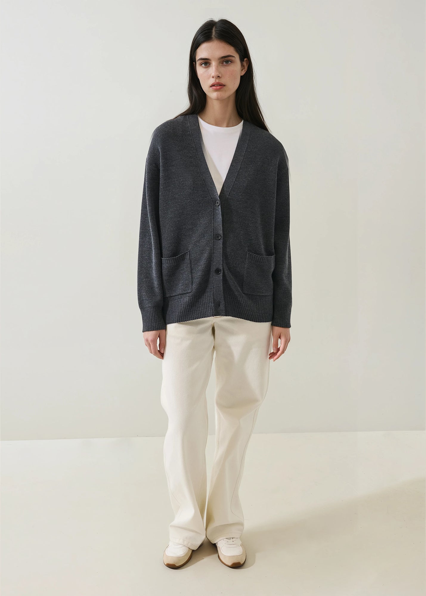 Ribbed Merino Relaxed Cardigan