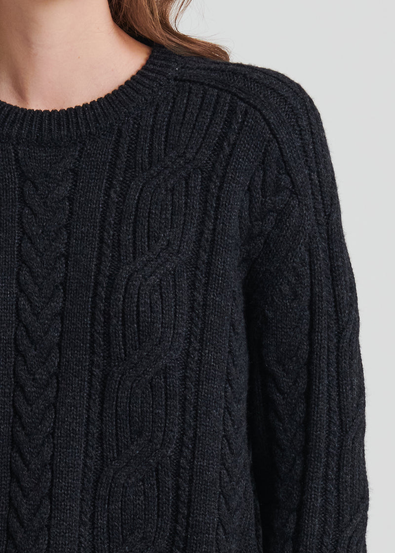 Merino Cable Knit Crewneck