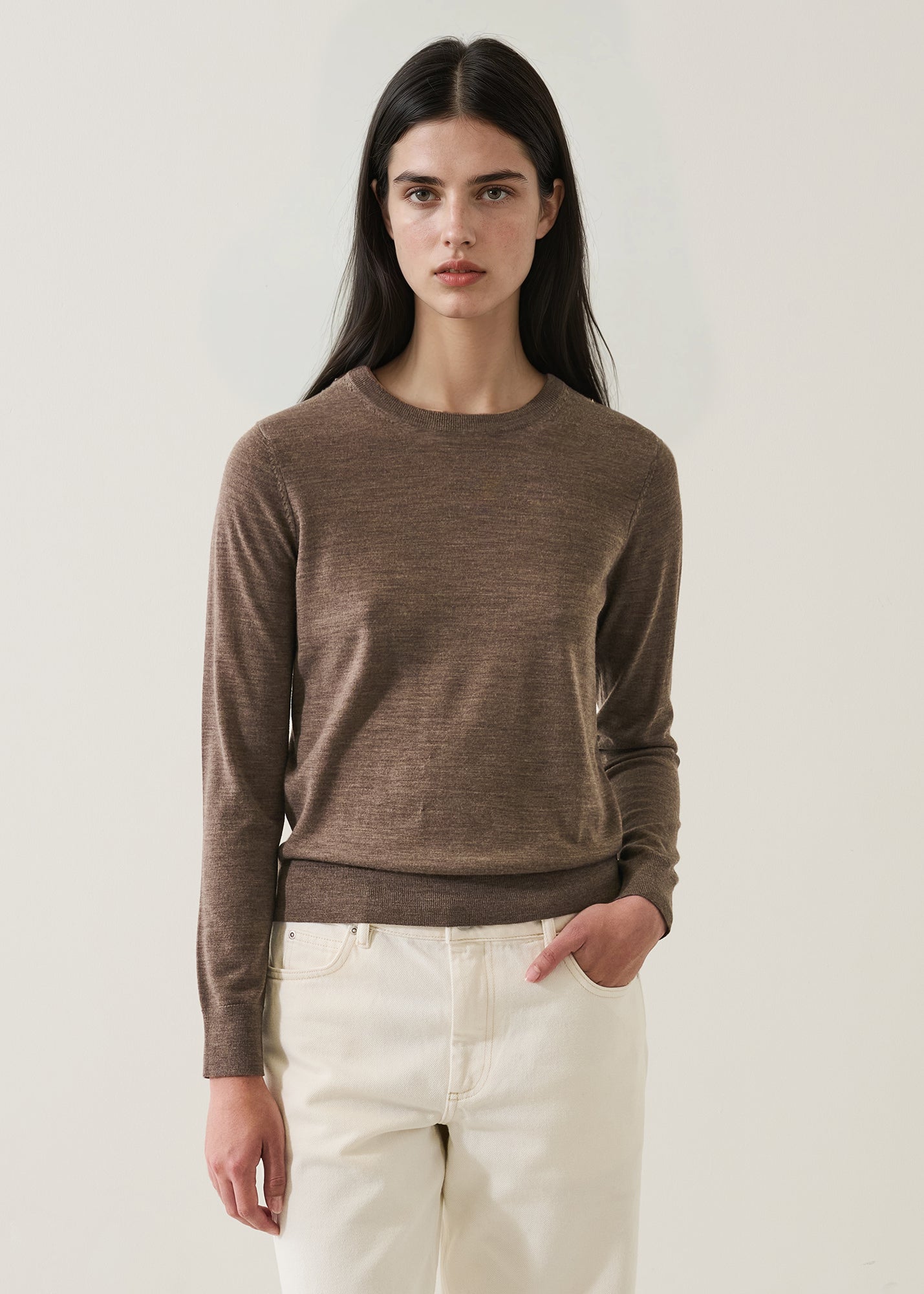 Merino Wool Classic Crewneck | PATRICK ASSARAF | Luxury Fashion