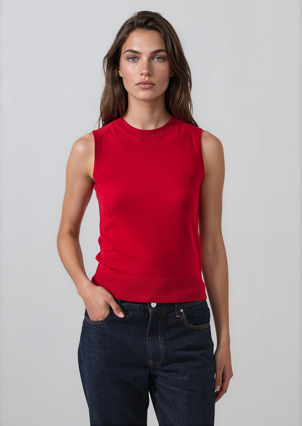 Extra-Fine Merino Sleeveless Crewneck - PATRICK ASSARAF