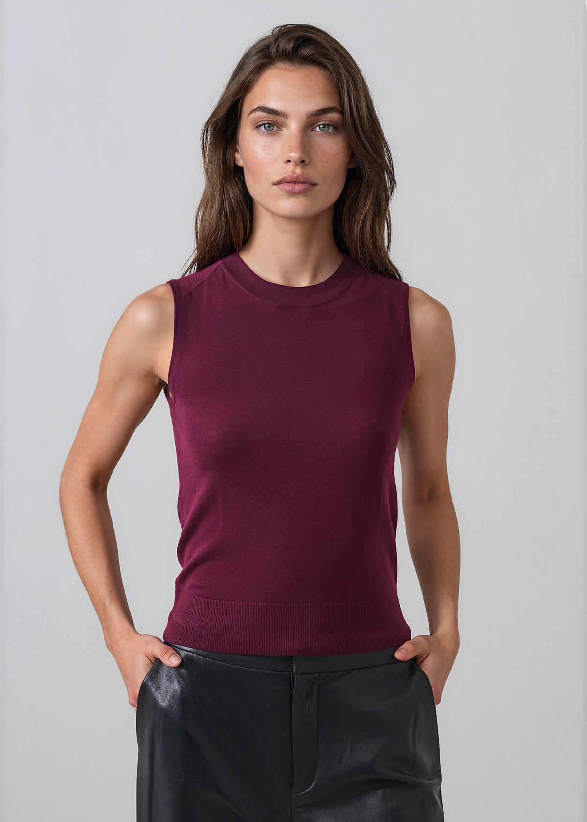 Extra-Fine Merino Sleeveless Crewneck - PATRICK ASSARAF
