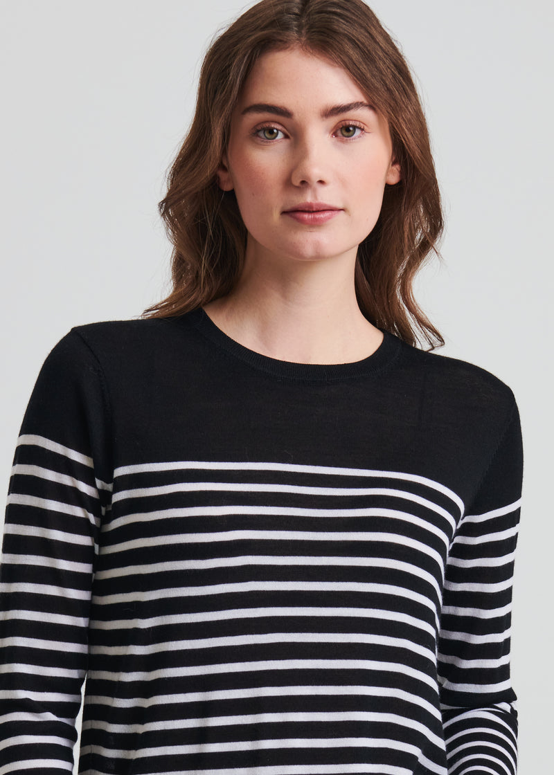 MERINO WOOL STRIPE CREWNECK