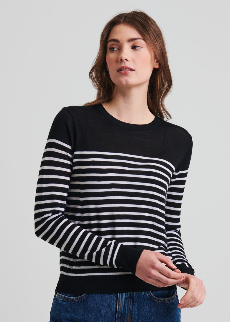 Merino Wool Stripe Crewneck