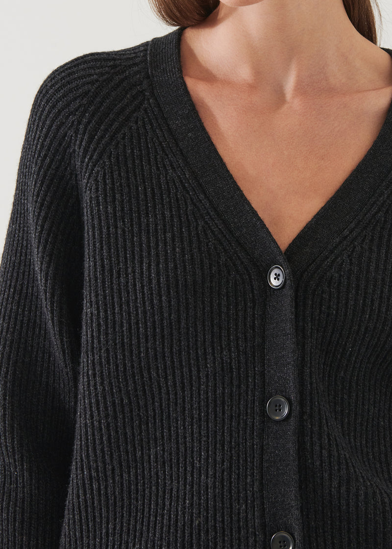 RIBBED MERINO CARDIGAN | PATRICK ASSARAF.