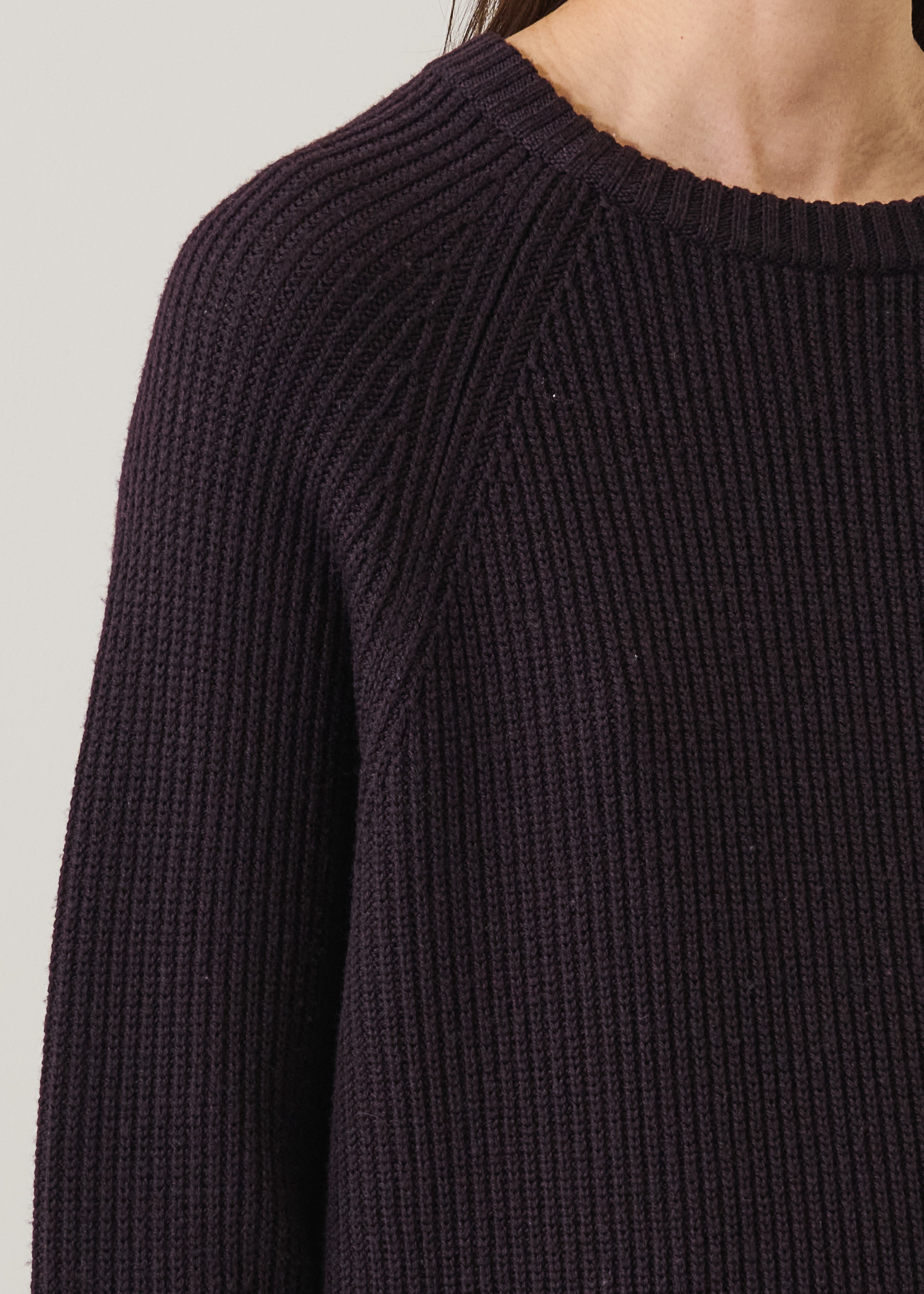 Merino Ribbed Raglan Crew