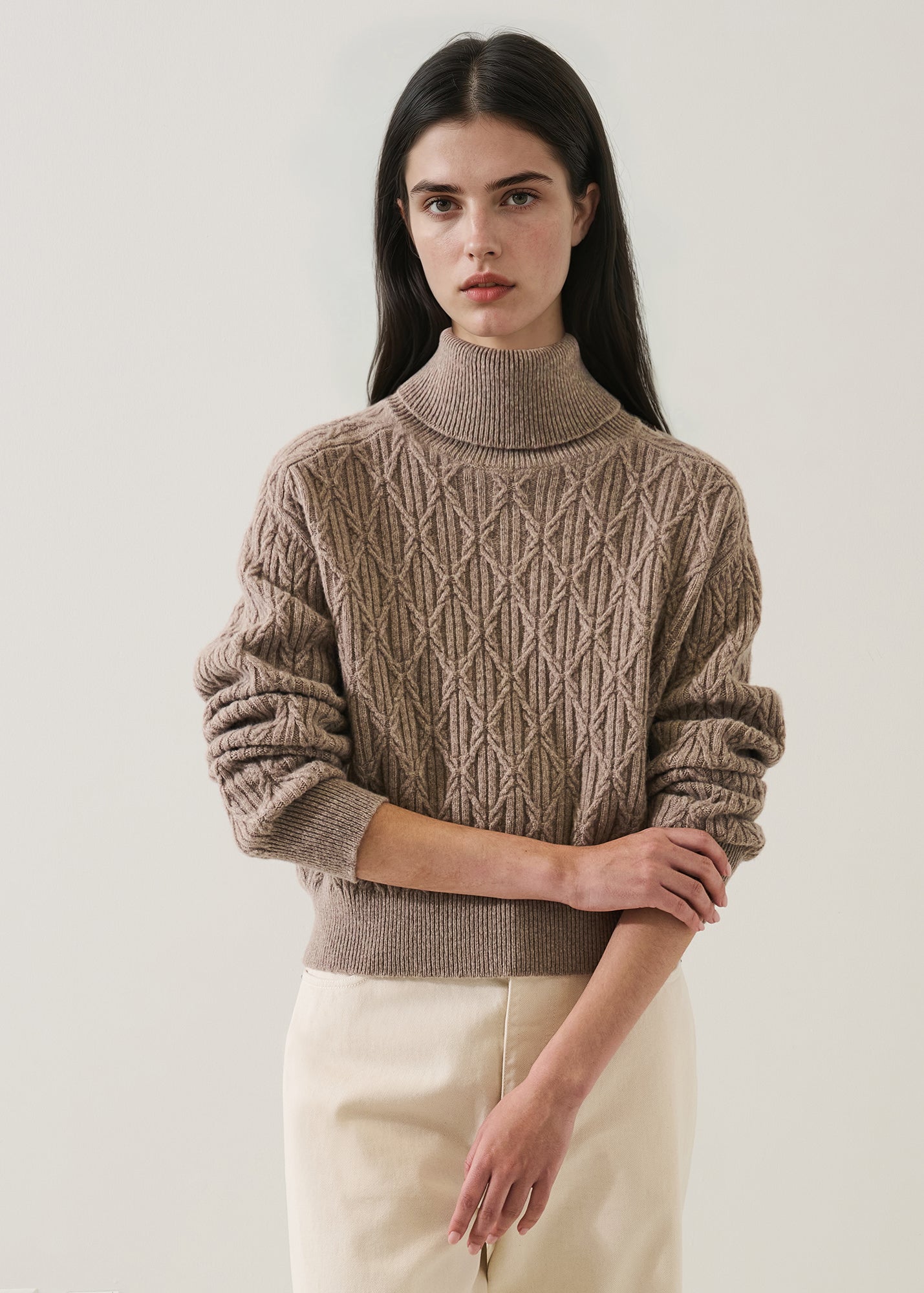 Superfine Lambswool Cable Turtleneck - PATRICK ASSARAF