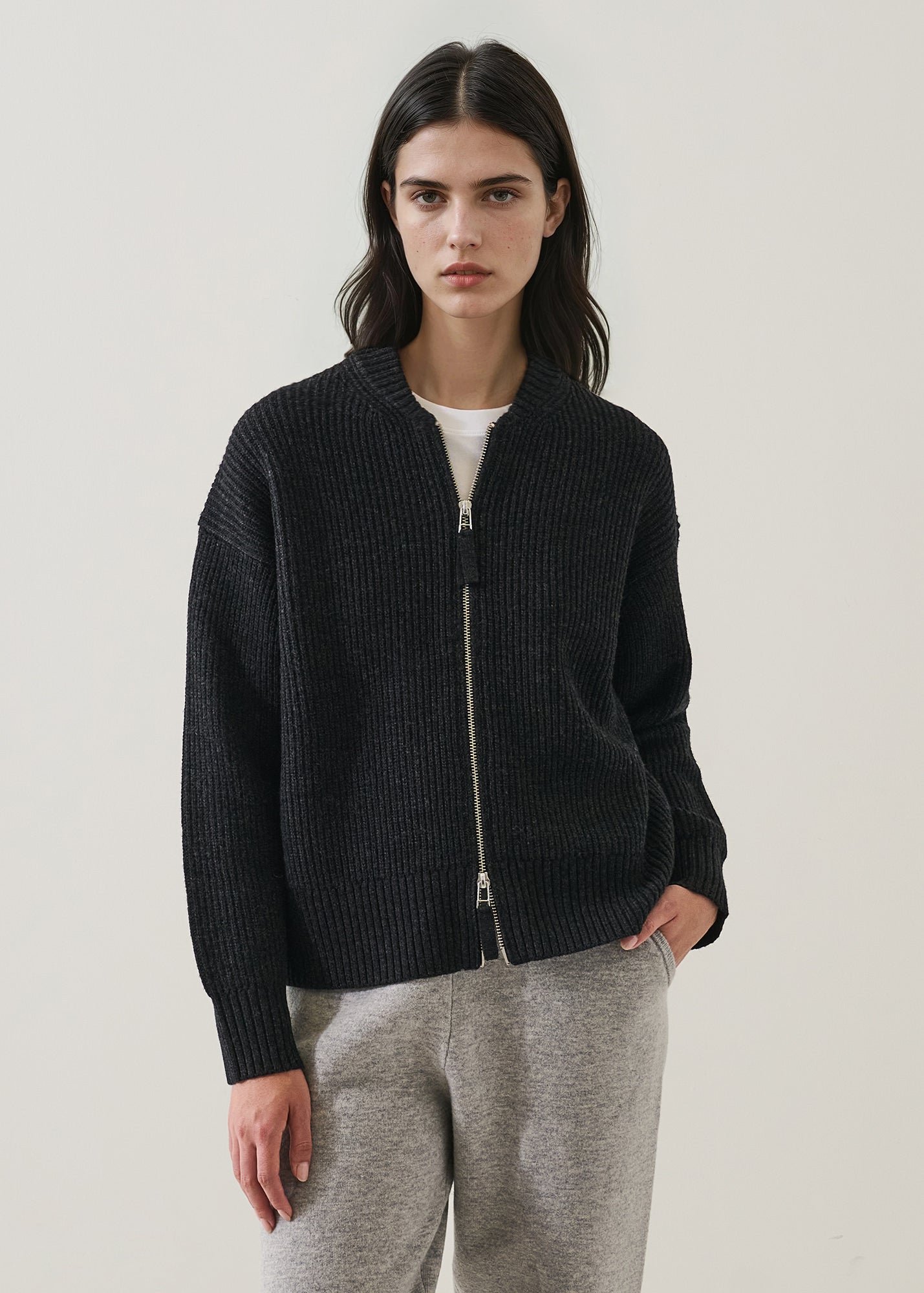 Ribbed Merino Bomber