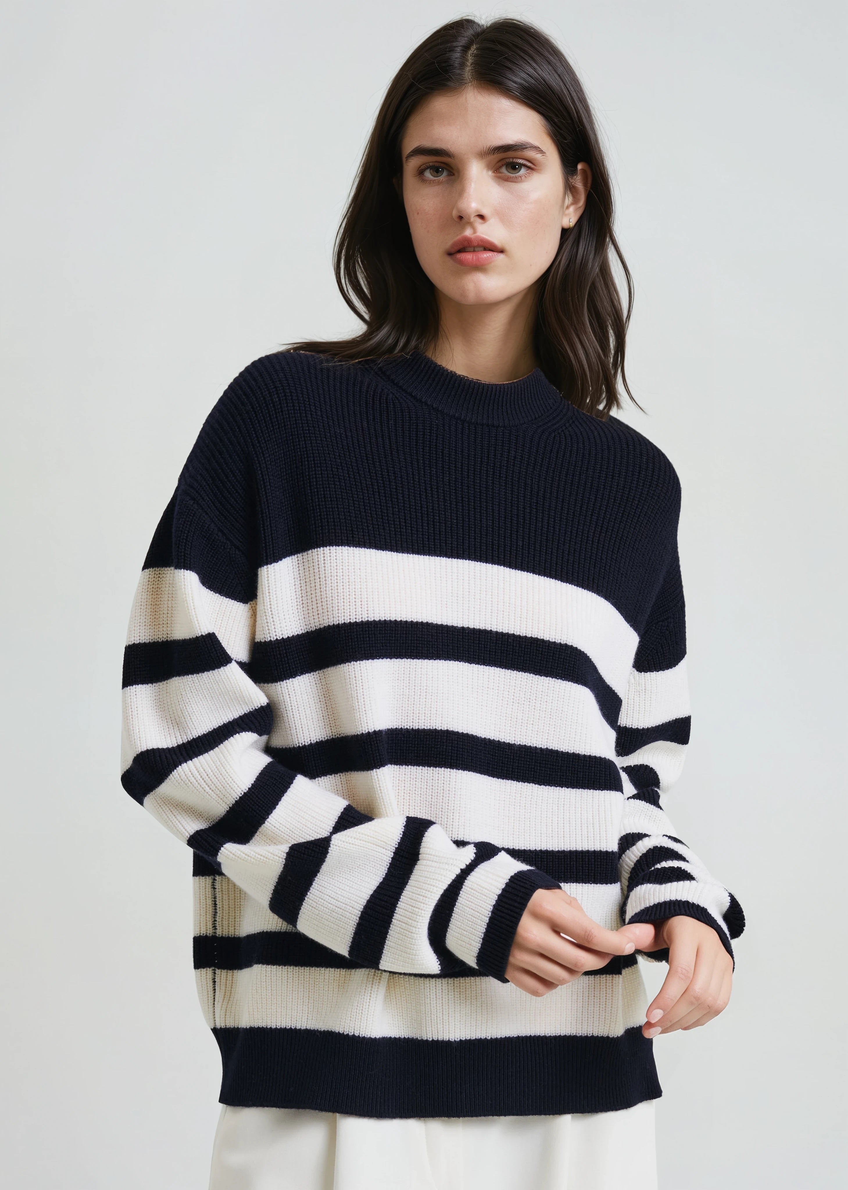 Merino Striped Crewneck