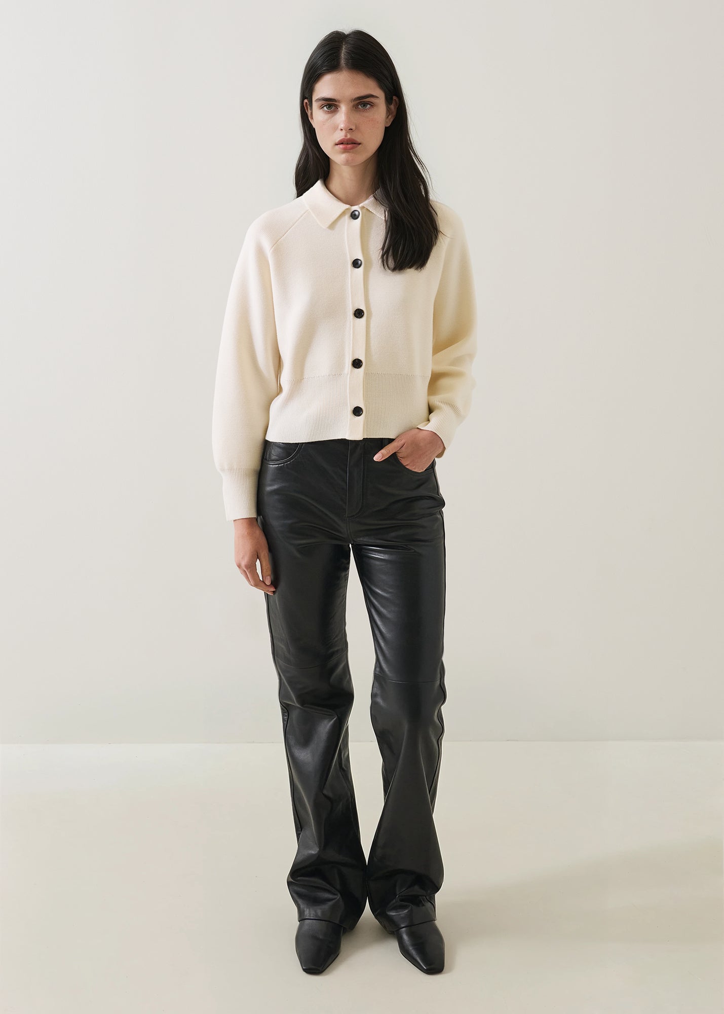 Merino Milano Stitch Button Cardigan